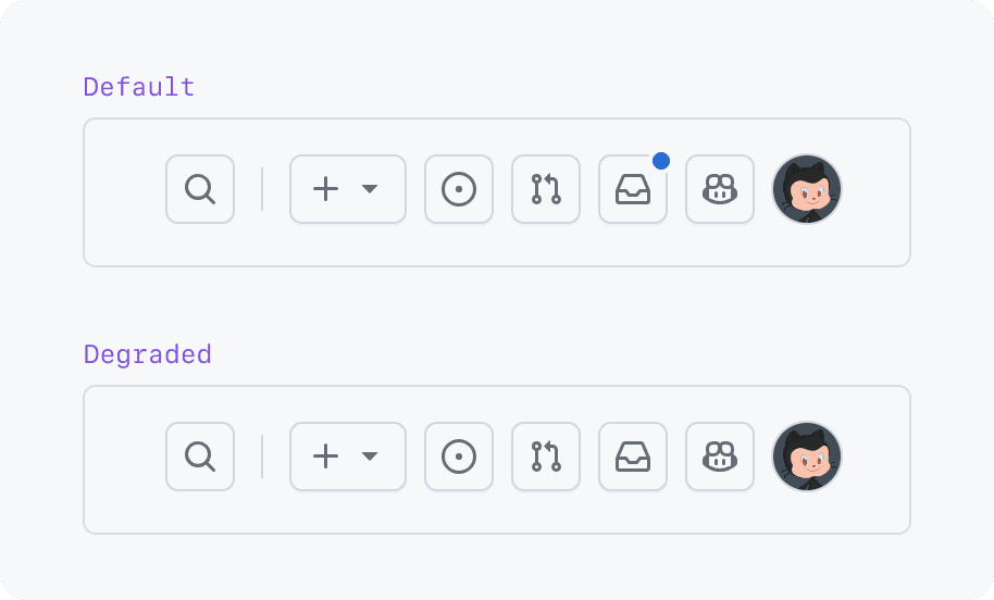 Image of the notification link button in the global nav without a badge.