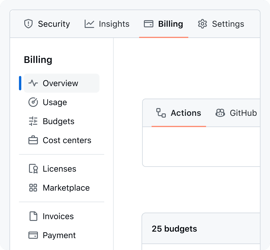 A page with three top-level tabs. Then, a placeholder heading and description followed by more tabs to separate subpage content. Top-level tabs are highlighted.