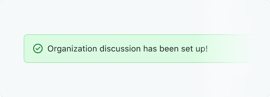 Text within a box that has a green outline and a lighter green background. There is a vibrant green circle icon with a check icon inside the circle that comes before the text within the Banner.