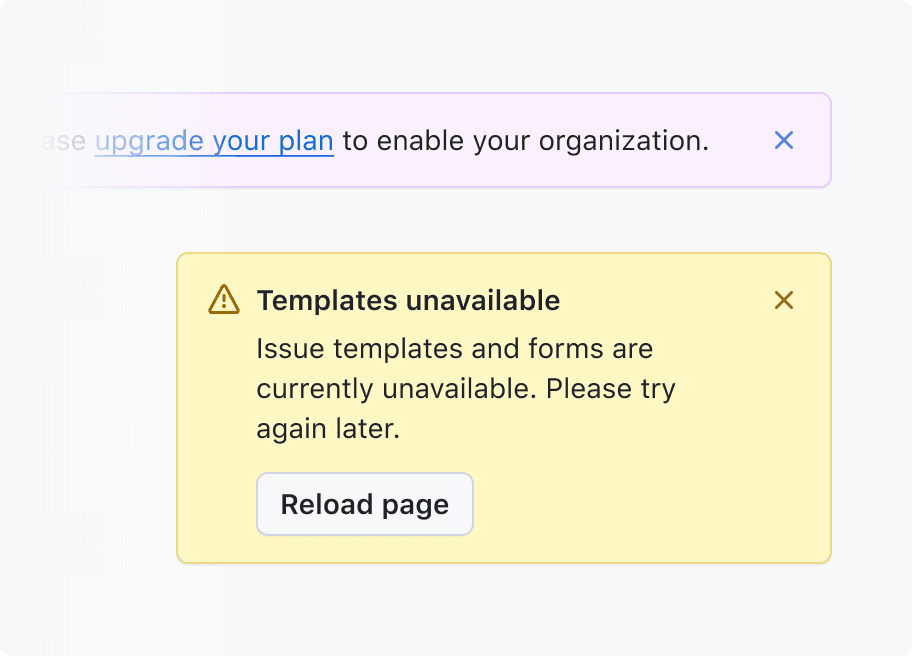 Banners with a dismiss button