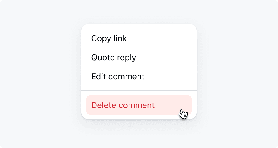 ActionList item in danger variation